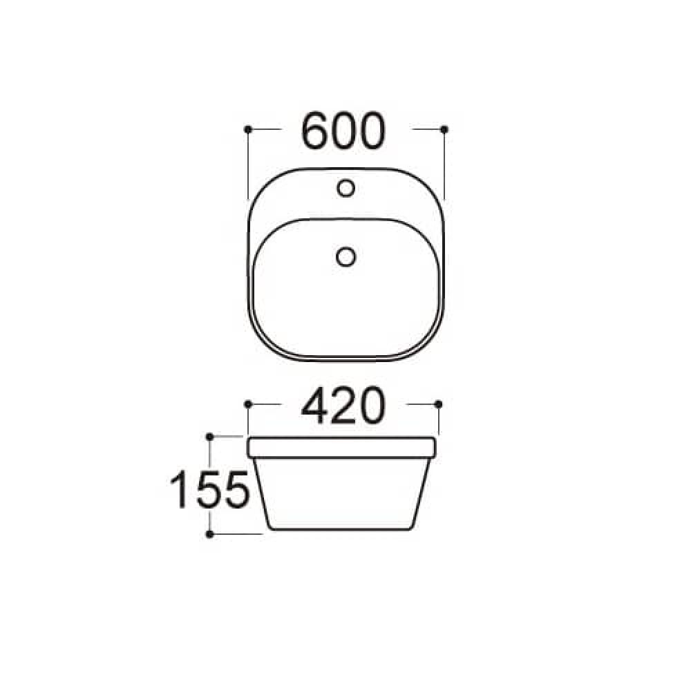 Раковина накладная Aquatek Амадео AQ5042-00 500х420 мм на столешницу, белая