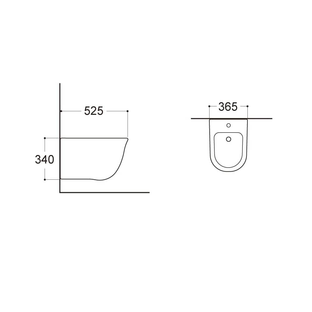 Биде подвесное AQUATEK AQ1160-00 Классик 525*365*340 мм