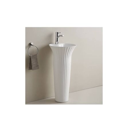 Раковина напольная с постаментом моноблок Comforty 194, белая