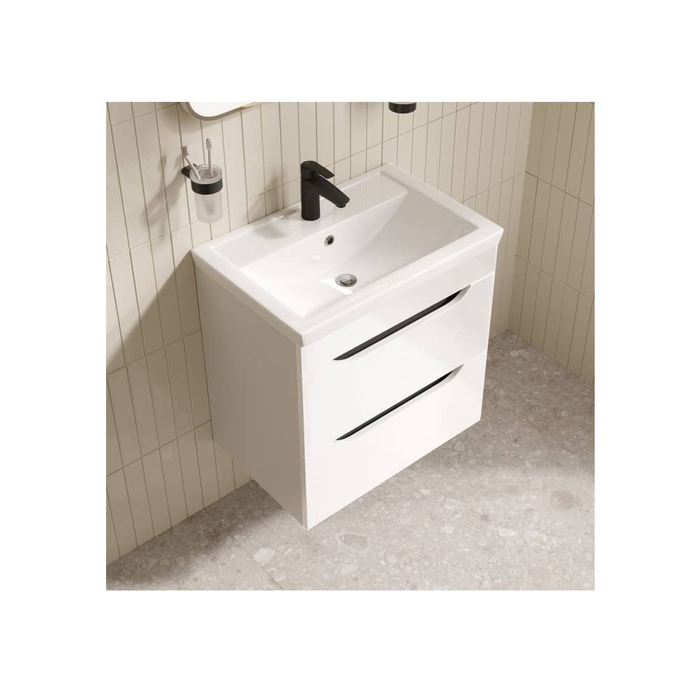 Тумба с умывальником подвесная 60 см IDDIS Ray RAY60W0i95K, белая глянец