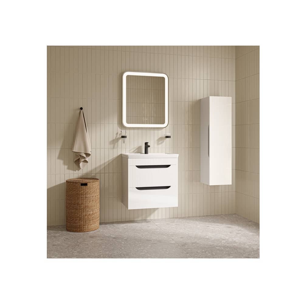 Тумба с умывальником подвесная 60 см IDDIS Ray RAY60W0i95K, белая глянец