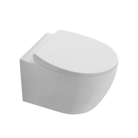 Унитаз подвесной безободковый AQUATEK AQ1582T-00 Сириус, тонкое сиденье микролифт, смыв торнадо