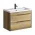 Тумба подвесная FARGO FRG0108DB дуб балтийский +  умывальник Фостер 80