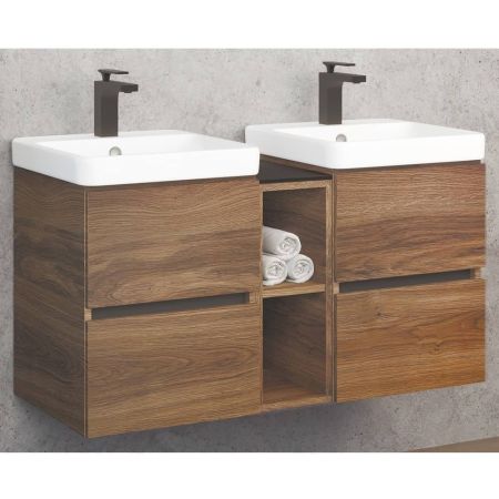 Набор мебели Дартфорд-110 дуб тёмно-коричневый с раковиной Адриана-45 1WH501630