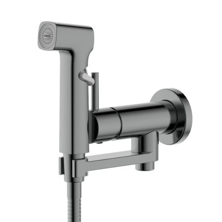 Гигиенический душ встроенный (cмеситель+гигиеническая лейка+шланг+шланговое подсоединение с держателем) Aquatek Ника AQ1819BGM, оружейная сталь Гигиенический душ встроенный (cмеситель+гигиеническая лейка+шланг+шланговое подсоединение с держателем) Aquatek Ника AQ1819BGM, оружейная сталь