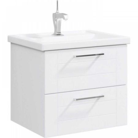 Тумба подвесная Манчестер MAN01062 белый + умывальник Фостер 60