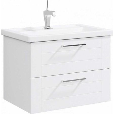 Тумба подвесная Манчестер MAN01072 белый +  умывальник Фостер 70