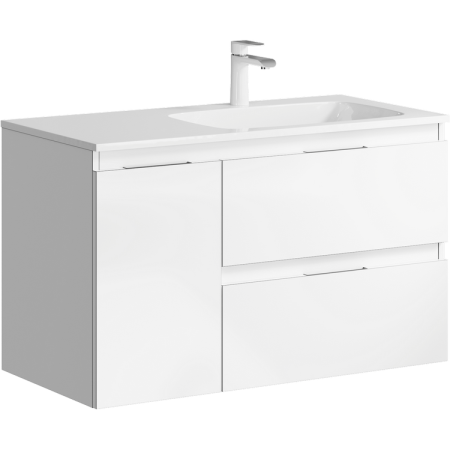 Тумба подвесная Accent 90 ACC0109RW белая, правая +  умывальник Malaga 900R