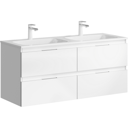 Тумба подвесная Accent 120 ACC0112W белый +  умывальник Malaga 1200 Duet