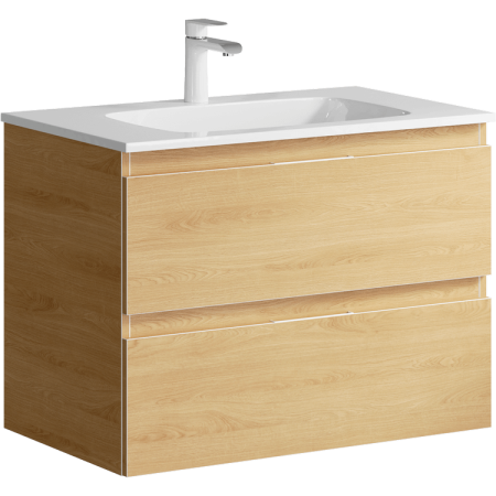 Тумба подвесная Accent 75 ACC0175DZ дуб золотой +  умывальник Malaga 750