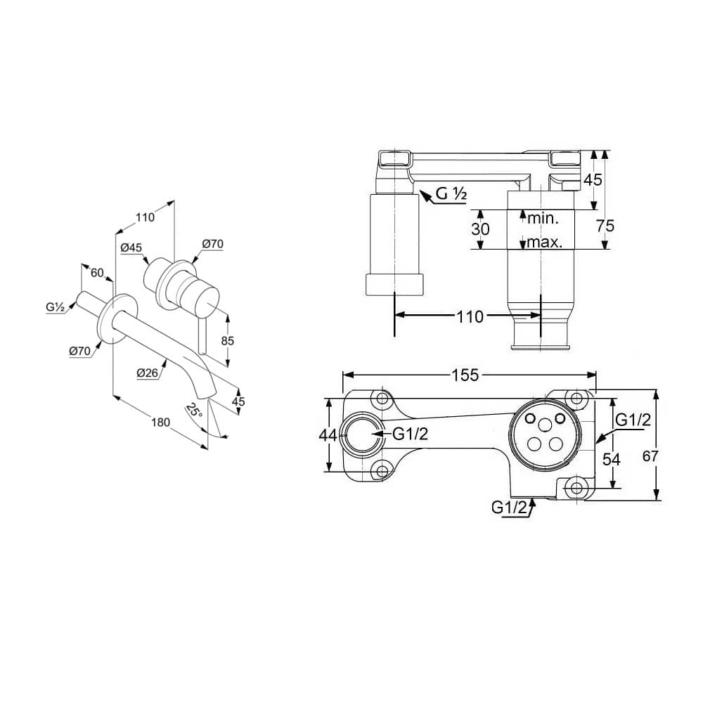 Смеситель для раковины Kludi Bozz Set 382440576S с внутренней частью 38243 хром