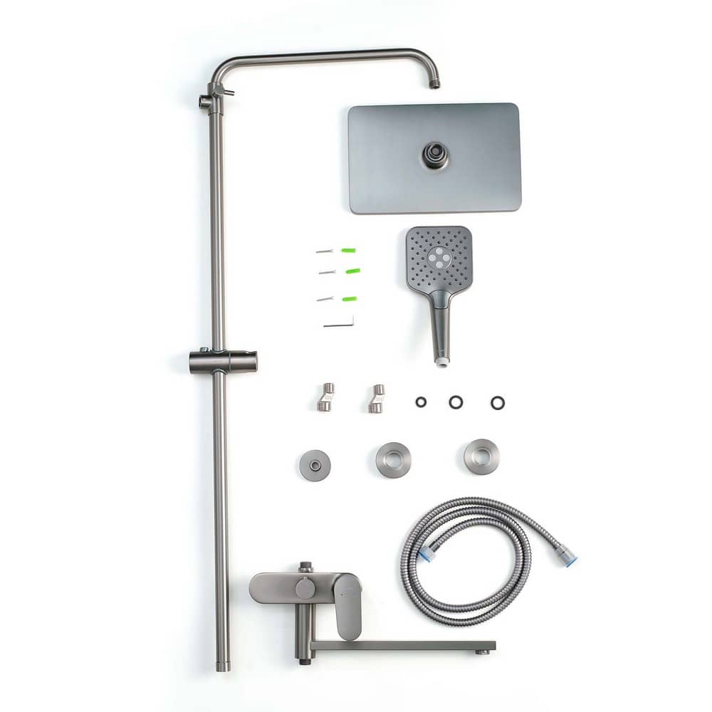 Душевая система 3 jet с длинным изливом и верхним душем Aquatek Ника AQ2840BGM, оружейная сталь Душевая система 3 jet с длинным изливом и верхним душем Aquatek Ника AQ2840BGM, оружейная сталь