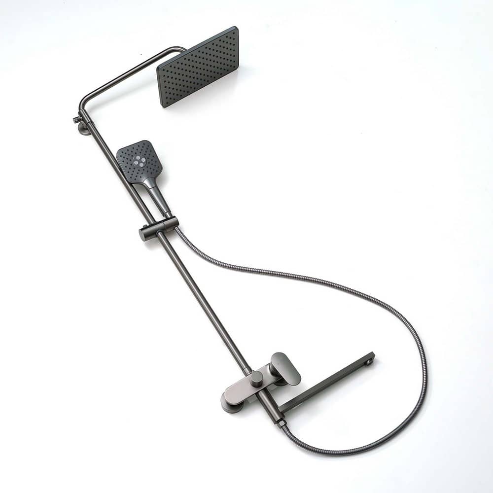 Душевая система 3 jet с длинным изливом и верхним душем Aquatek Ника AQ2840BGM, оружейная сталь Душевая система 3 jet с длинным изливом и верхним душем Aquatek Ника AQ2840BGM, оружейная сталь