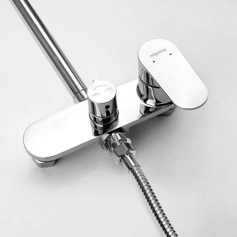 Душевая система без излива с верхним душем Aquatek Ника AQ2860CR, хром