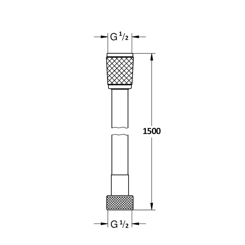 Шланг для душа ПВХ AQUAme AQM1500CR, хром