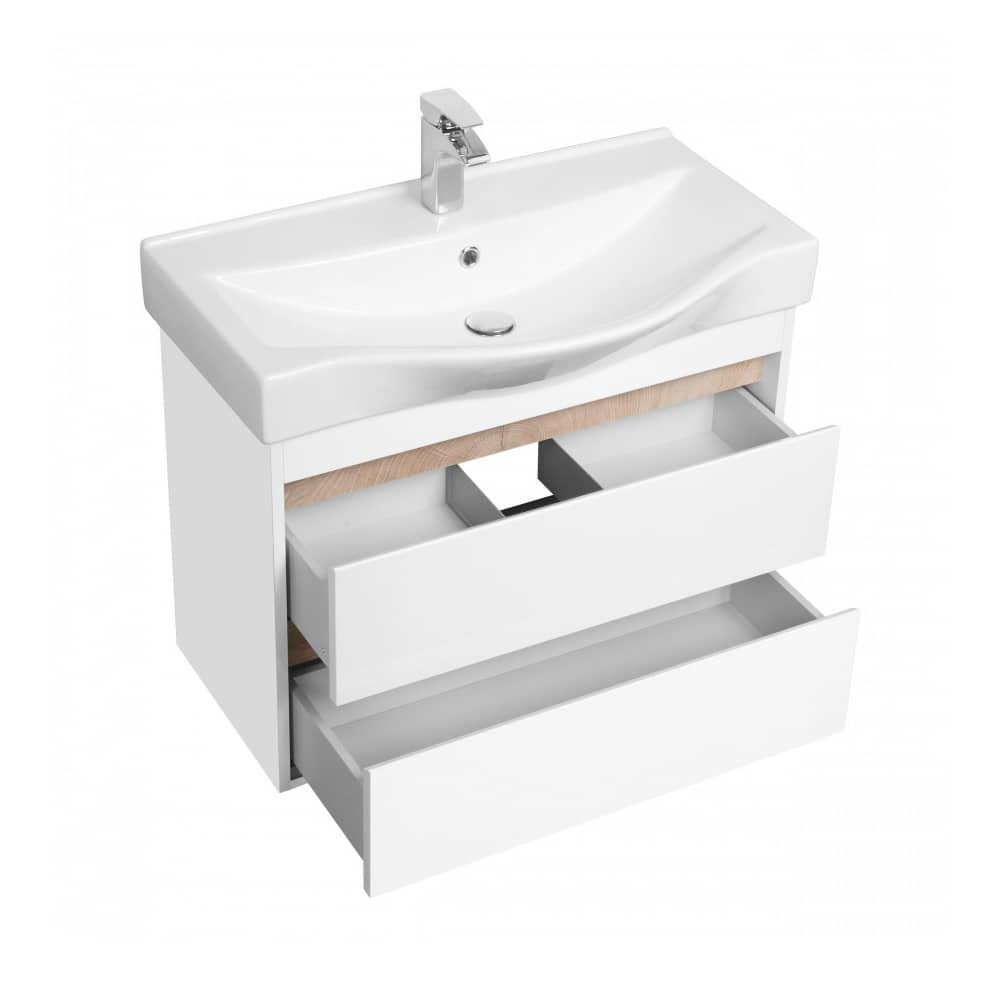 Тумба-умывальник НОРТОН 80 1A248901NT010 с раковиной Беверли 80 1WH302422