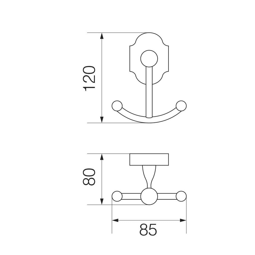 Крючок двойной большой Veragio Stanford VR.STD-7733.BR бронза РАСПРОДАЖА витринный экземпляр