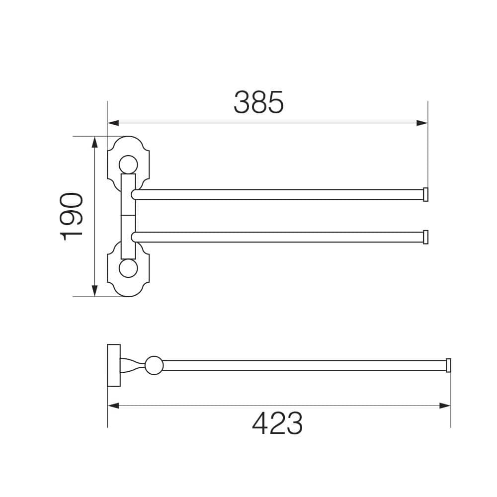 Полотенцедержатель двойной поворотный 33 см Veragio Stanford VR.STD-7724.BR бронза РАСПРОДАЖА витринный экземпляр