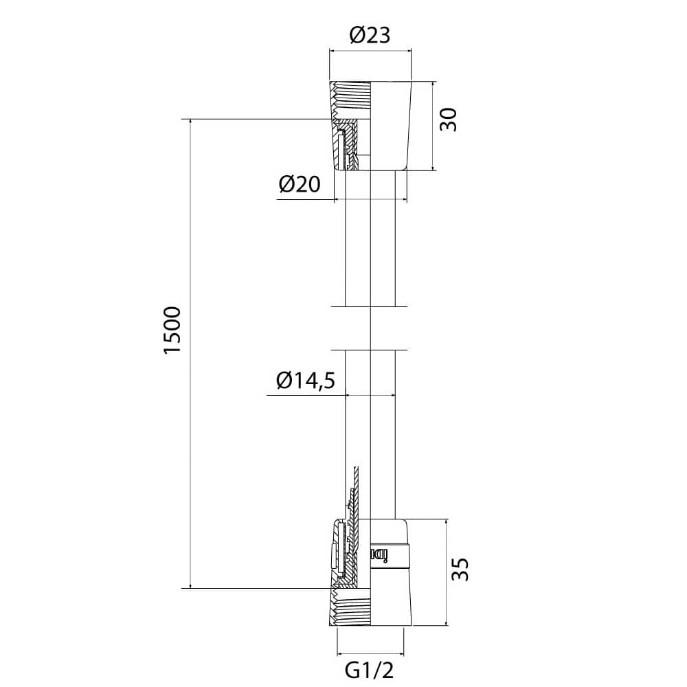 Шланг для душа ПВХ IDDIS 04P15MGi19, золото матовое