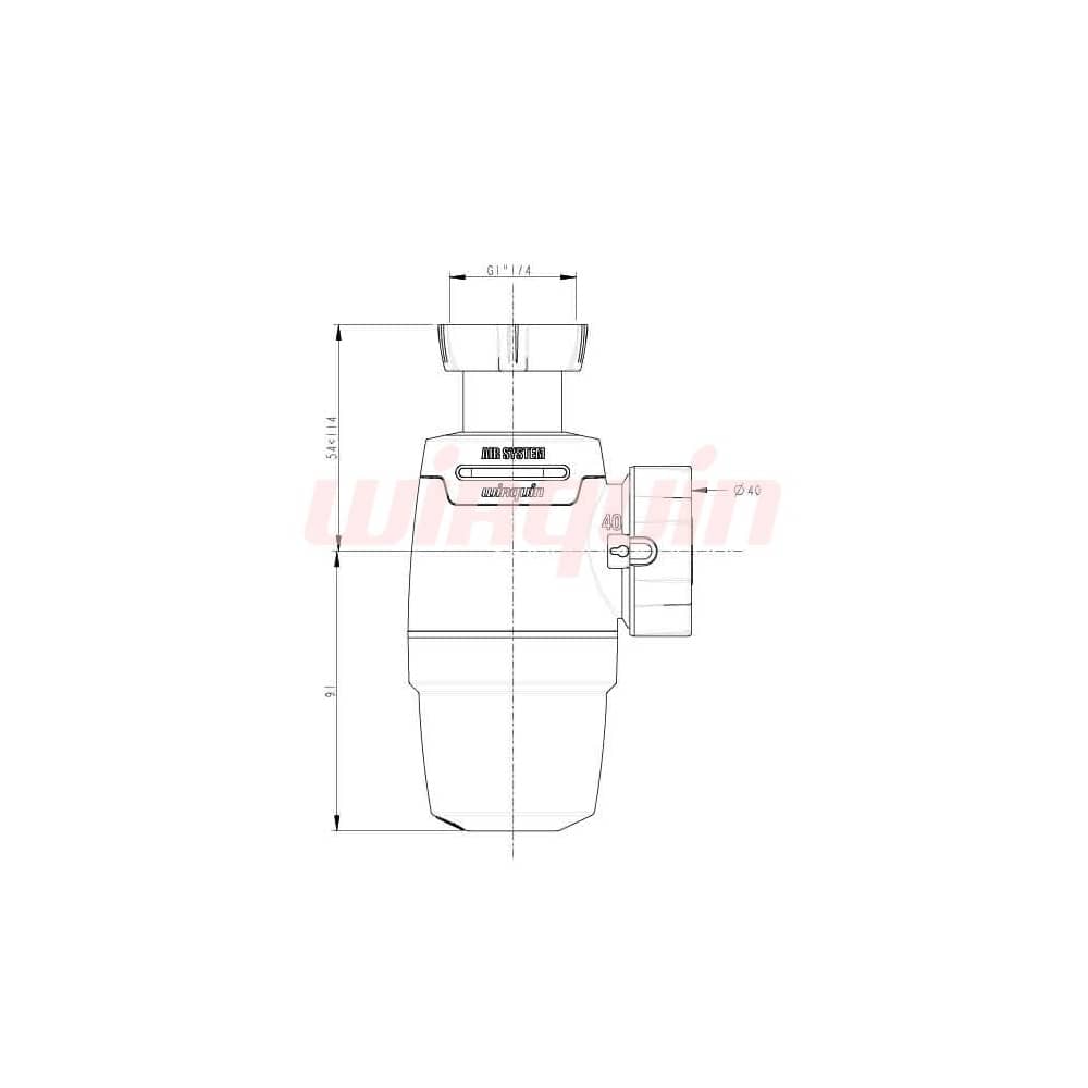 Сифон Wirquin NEO AIR System без выпуска 30987069 1 1/4 40 мм