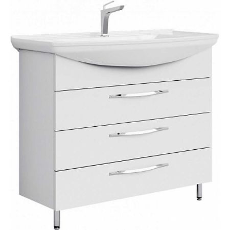 Тумба-умывальник Аллегро Agr.01.10/3 напольная, белая + раковина Стиль 1050