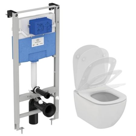 Промо-комплект Ideal Standard T386801 ProSys TESI AquaBlade 3 в 1: инсталляция + унитаз подвесной + крышка Промо-комплект Ideal Standard T386801 ProSys TESI AquaBlade 3 в 1: инсталляция + унитаз подвесной + крышка
