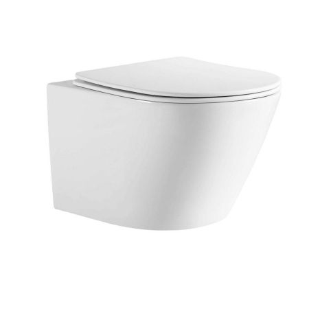 Унитаз подвесной безободковый AQUATEK AQ1999T-00 Либерти, сиденье микролифт, смыв торнадо