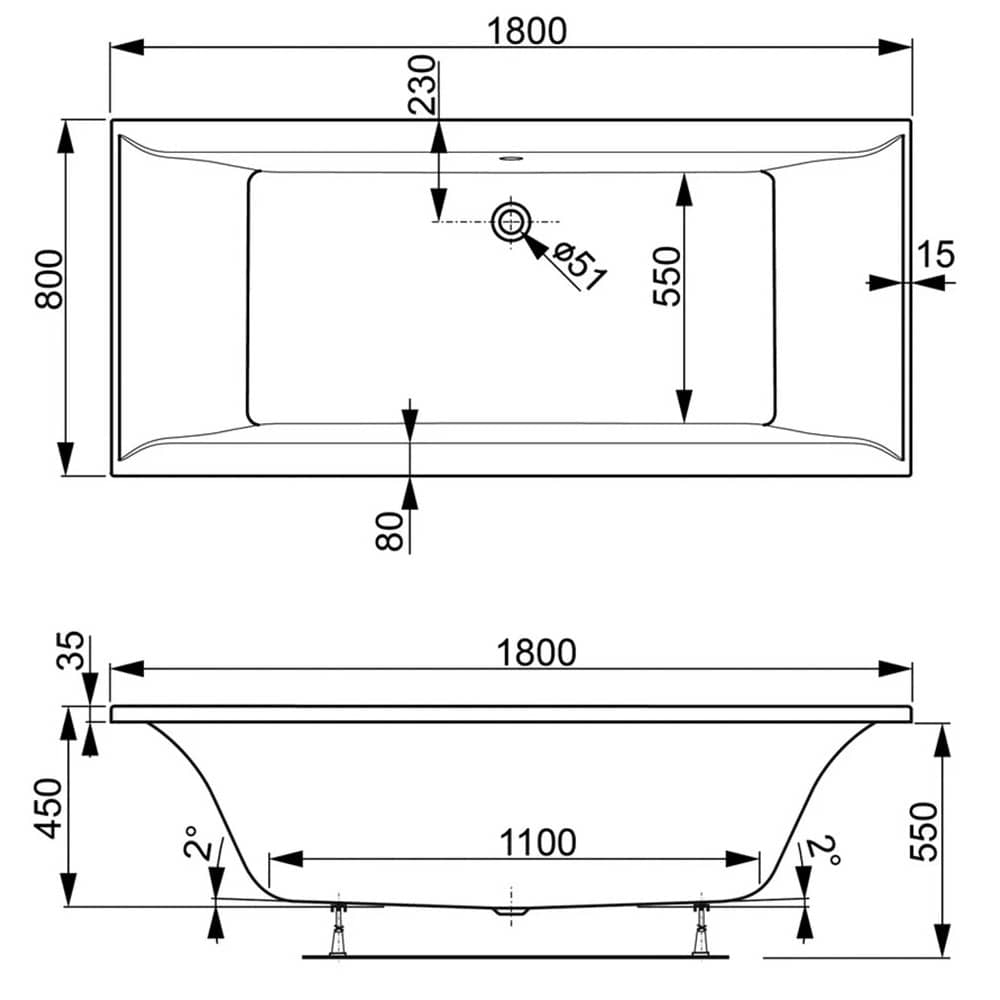 Акриловая прямоугольная ванна VagnerPlast Veronela 180×80 VPBA180VEA2X-04 с каркасом VPK18080 и фронтальным экраном VPPA18001FP2-04