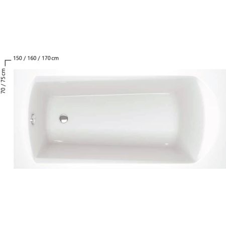 Ванна акриловая прямоугольная RAVAK Domino 170х75 C631000000 + панель передняя CZ001V0A00 + крепление B23600000N + опора CY00000000