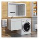 Тумба под стиральную машину с раковиной Uperwood Magenta 60/120 см 51930205150 подвесная, с дверцами, белая, левая