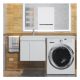 Тумба под стиральную машину с раковиной Uperwood Magenta 60/120 см 51930205150 подвесная, с дверцами, белая, левая