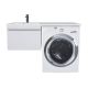 Тумба под стиральную машину с раковиной Uperwood Magenta 60/120 см 51930205153 подвесная, выдвижной ящик, белая, левая
