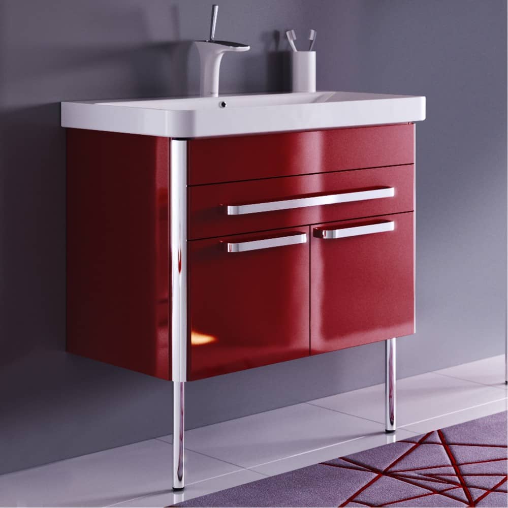 Тумба Alavann Largo 80 темный кармин с раковиной Luxury 80 РАСПРОДАЖА витринный экземпляр