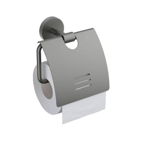 Бумагодержатель с крышкой Aquatek Бетта AQ4609BGM, оружейная сталь