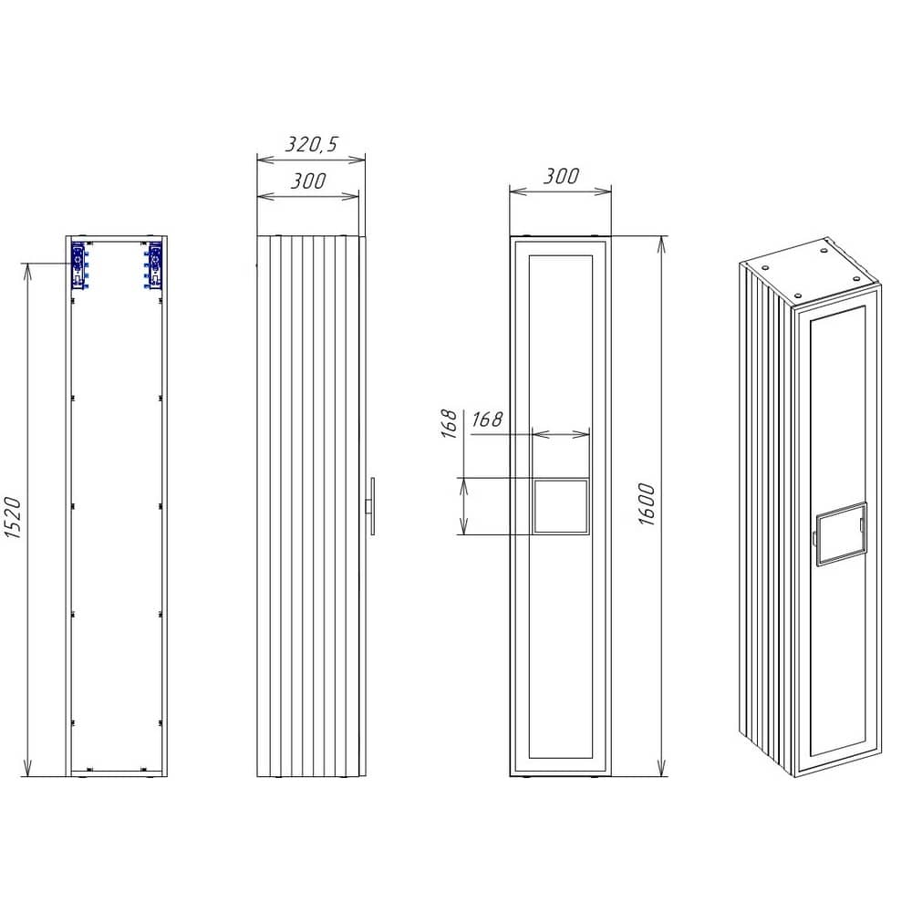 Пенал подвесной La Fenice Cubo Cappuccino FNC-05-CUB-C-30 бежевый матовый 30, ручка хром