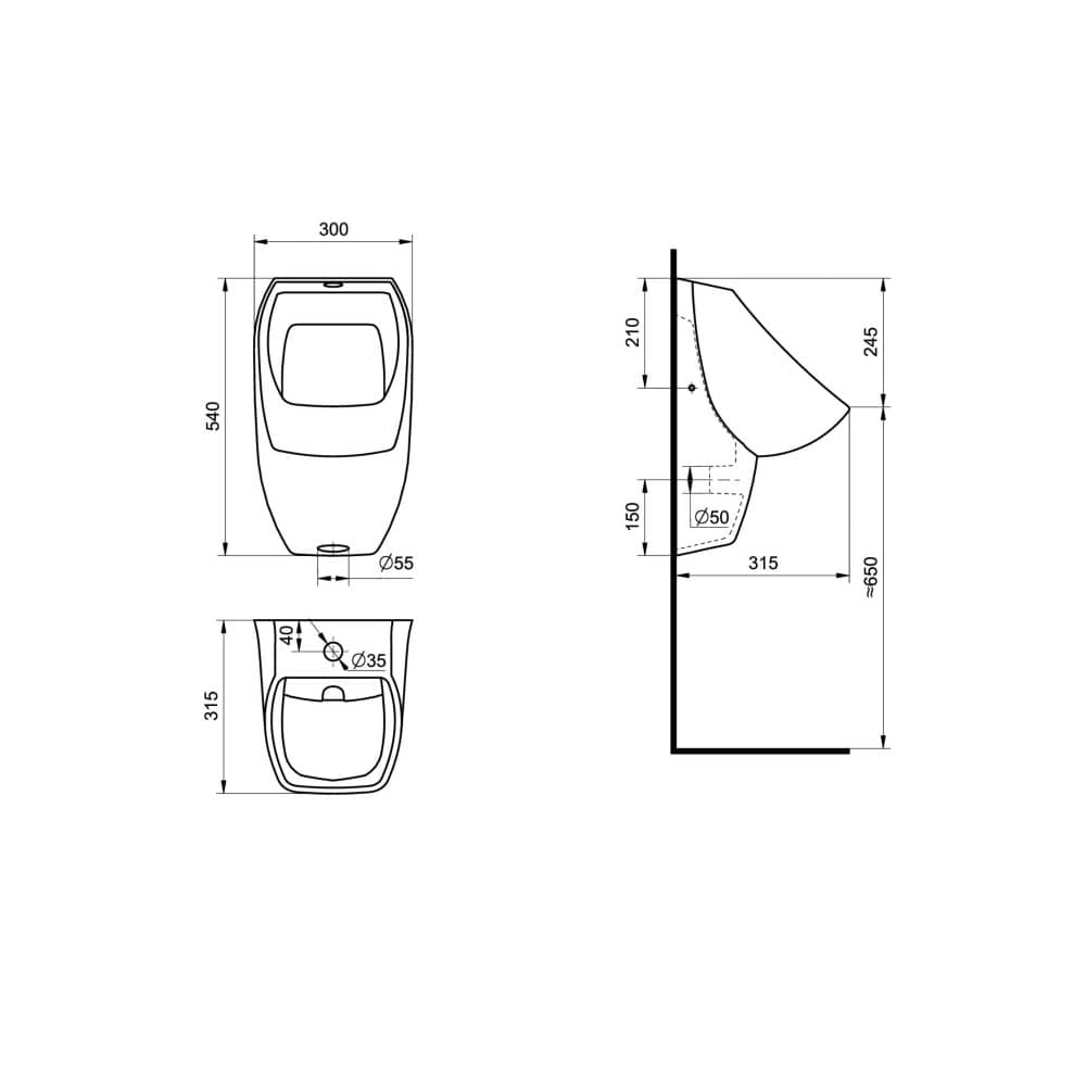 Писсуар Santek ГАЛА 1WH301774 с креплением