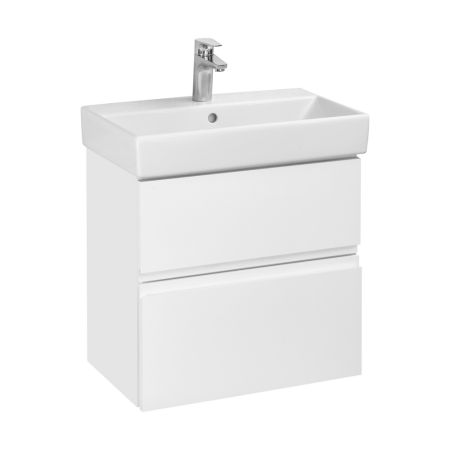 Тумба 60см Roca OLETA ZRU9307632 с 2 ящиками, белый глянец 857639806 с раковиной Jika PURE 8124260001041