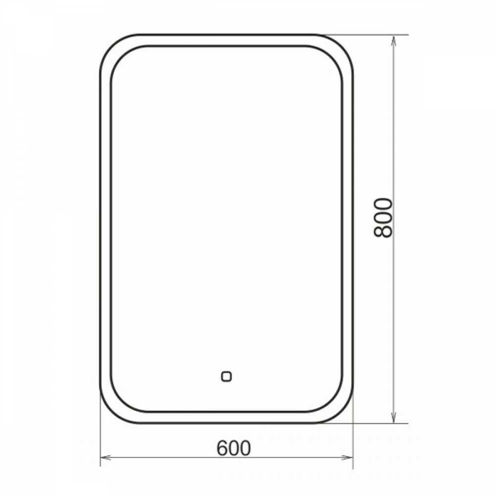 Пион 60 Зеркало, LED подсветка, сенсор 600*800