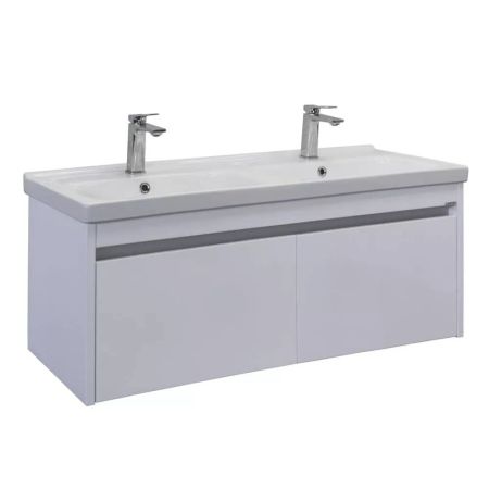 Тумба-умывальник с двойной раковиной 120 см Comforty Дублин-120 белый глянец