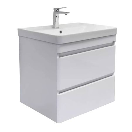 Тумба-умывальник подвесная Comforty Енисей-70П2 белый глянец c раковиной 4470