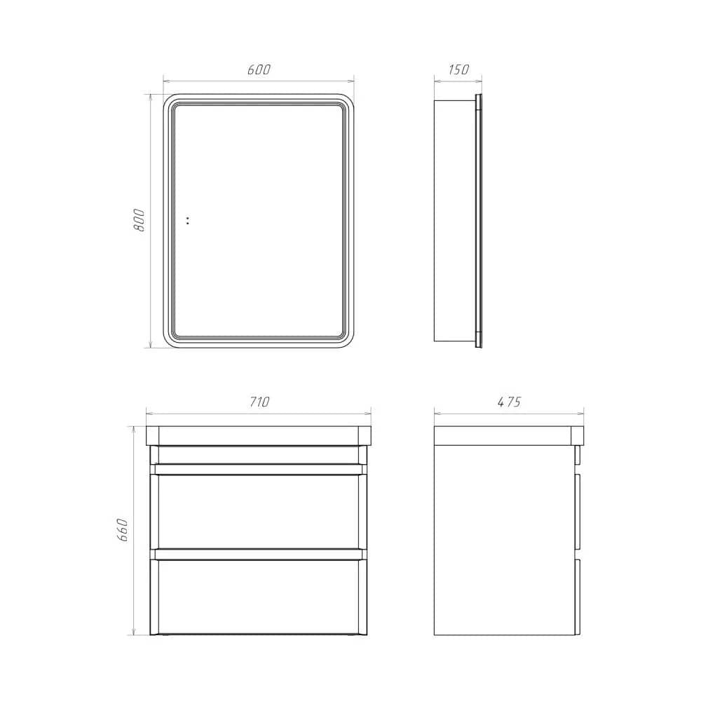 Тумба-умывальник подвесная Comforty Енисей-70П2 белый глянец c раковиной 4470
