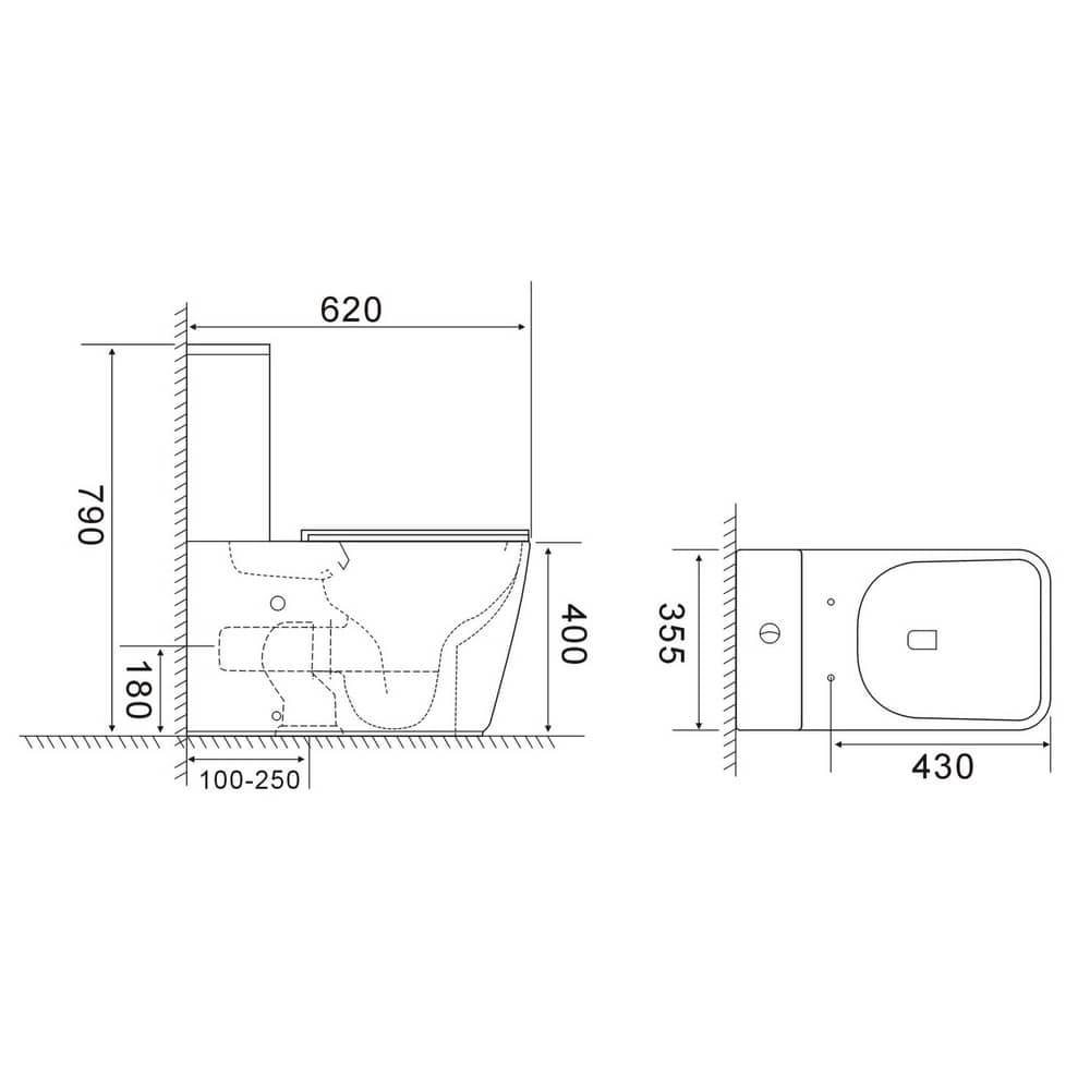 Унитаз напольный безободковый AQUATEK AQ4451-00 Optima Plus Square, сиденье микролифт, смыв торнадо