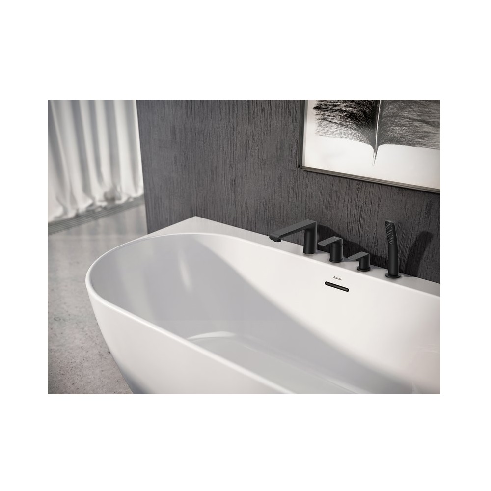 Смеситель врезной для ванны RAVAK Flat X070176 FL 026.20, черный