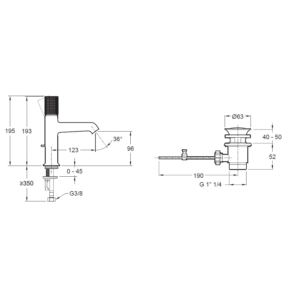 Смеситель для раковины Jacob Delafon RIVOLI E24323-CP с донным клапаном, хром РАСПРОДАЖА витринный экземпляр