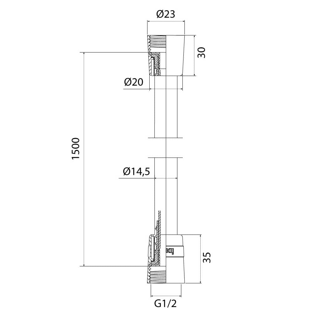 Шланг для душа IDDIS 150 см 04P15BLi19 черный