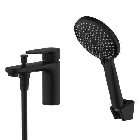 Смеситель врезной на борт ванны на 1 отв. Aquatek Ника AQ1844MB, черный матовый