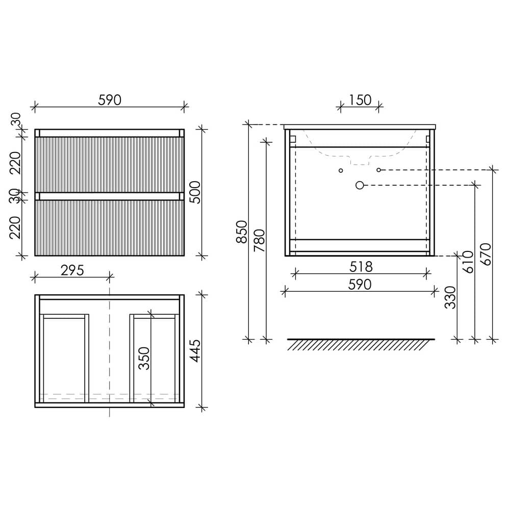 Тумба подвесная 59 см Sancos Snob R Bianco SNR60W + раковина накладная Element CN7001, белый