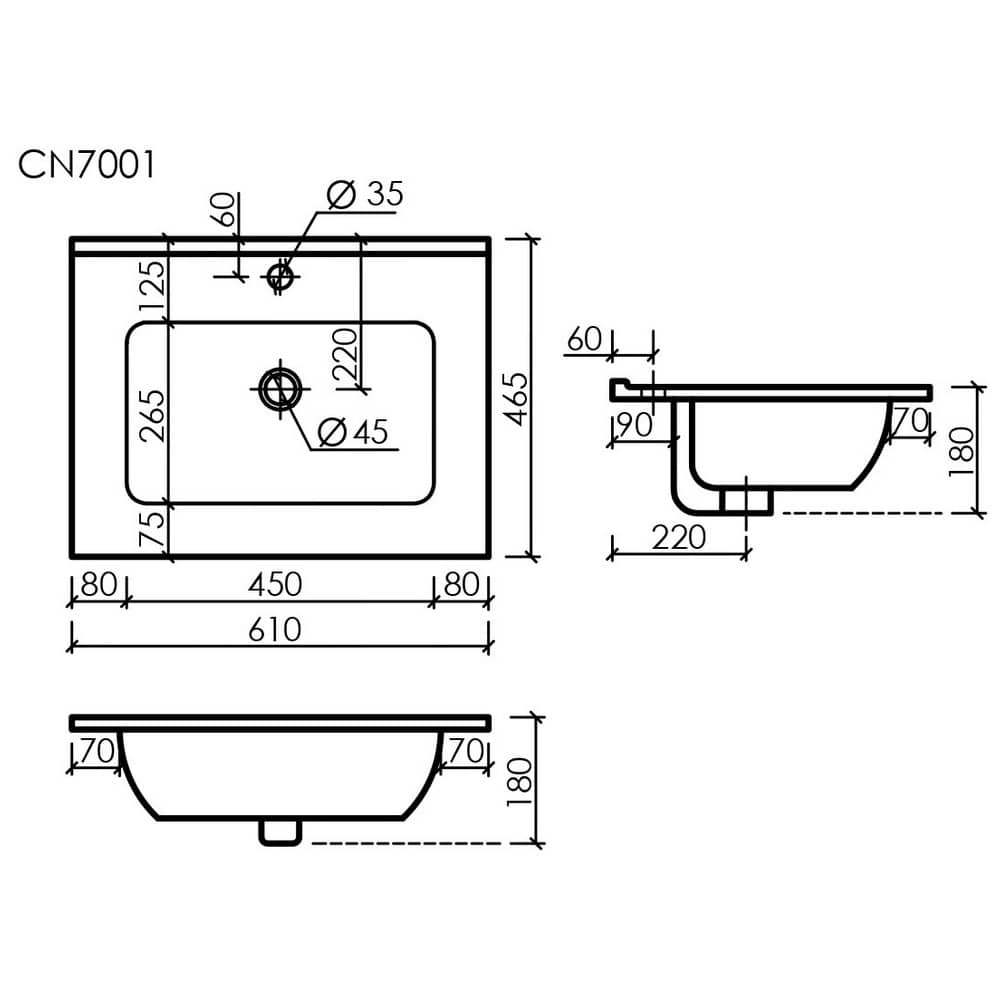 Тумба подвесная 59 см Sancos Snob R Bianco SNR60W + раковина накладная Element CN7001, белый