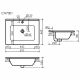 Тумба подвесная 59 см Sancos Snob R Bianco SNR60W + раковина накладная Element CN7001, белый