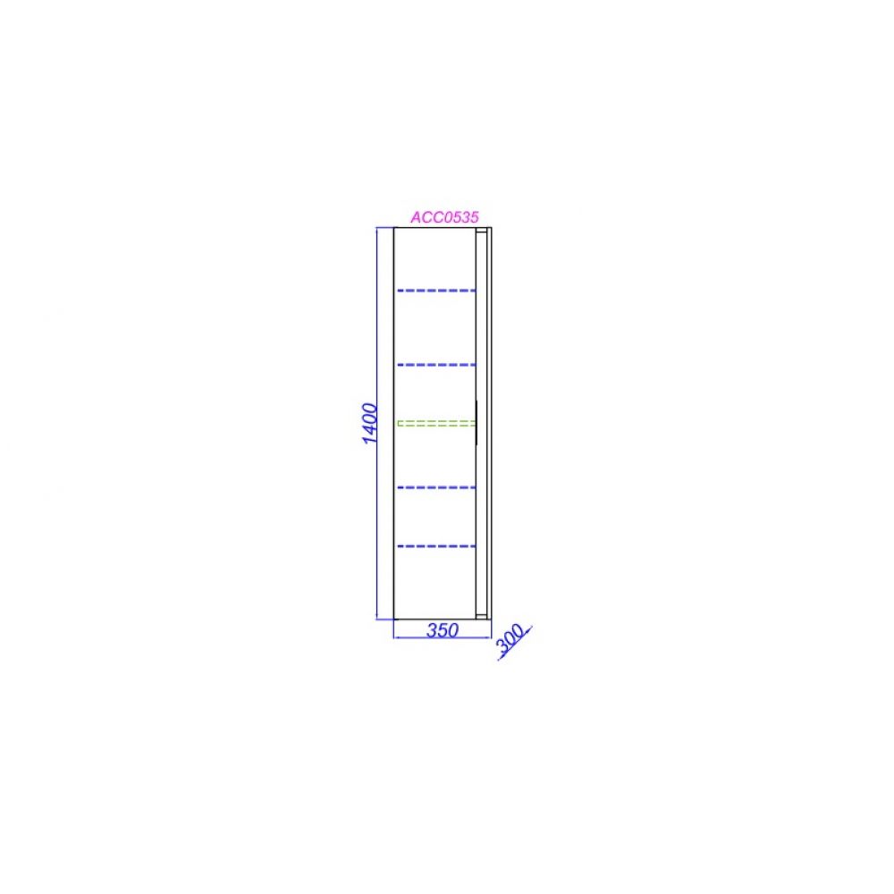 Пенал подвесной Accent ACC0535DZ дуб золотой 300*350*1400